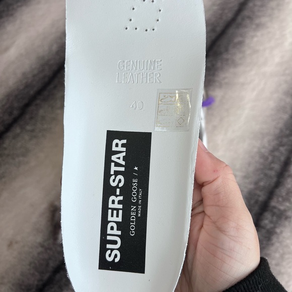 Golden Goose Superstar Classic Leather Glitter Star White Pink Yellow Sneakers - Picture 10 of 16